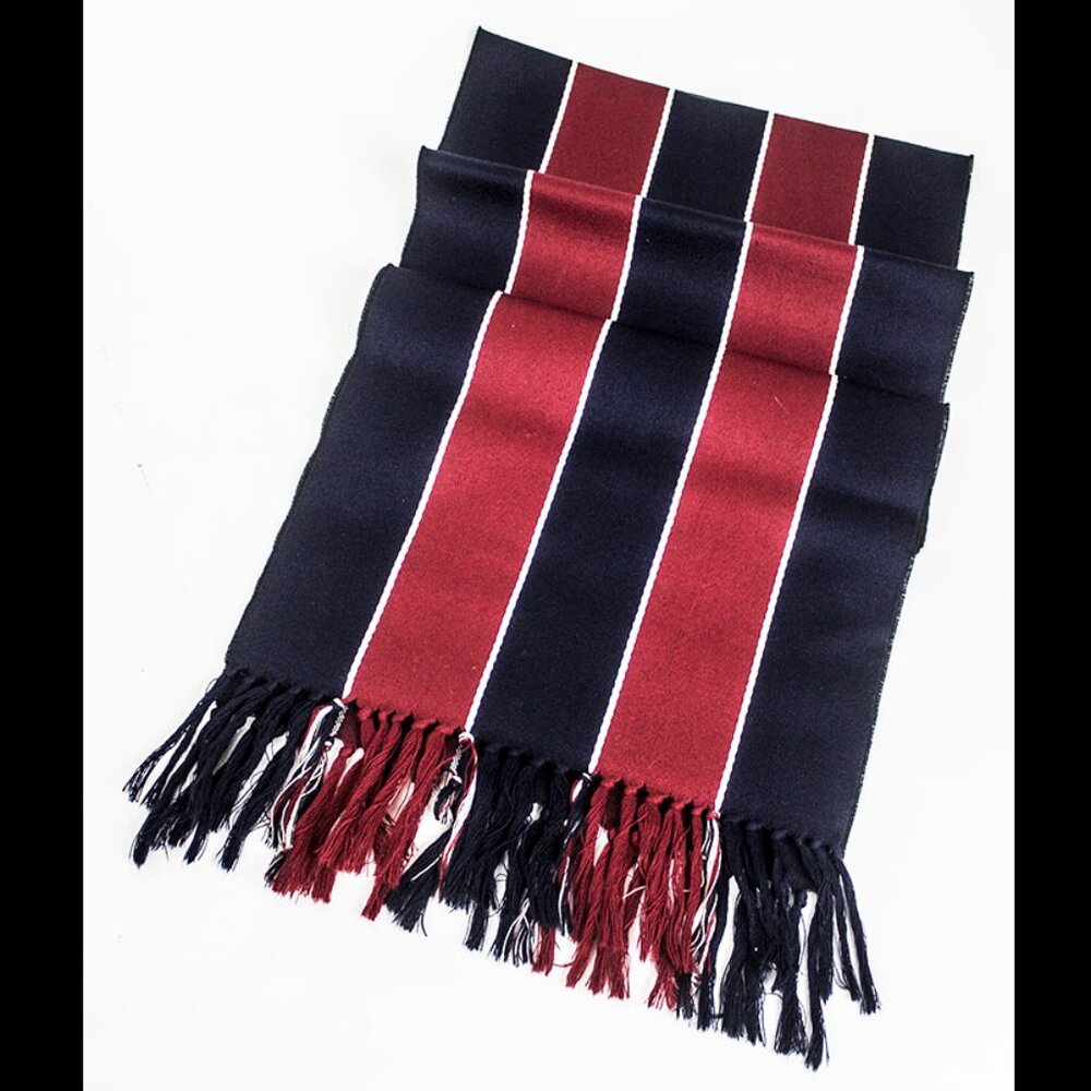 Nordstrom Wide Striped Scarf 100% Superfine Lambswool W. Germany Muffler NWOT